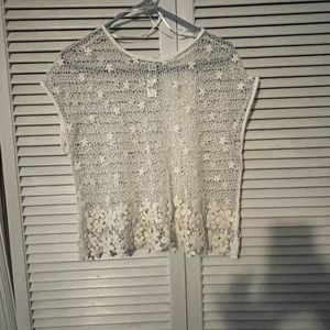 sheer eyelet top